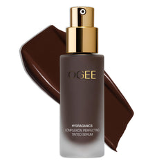 Ogee Complexion Perfecting Foundation bottle shows natural, skin-like finish for daily wear.