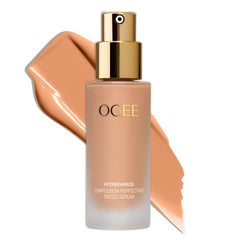 Ogee Complexion Perfecting Foundation bottle shows lightweight tint for natural coverage.