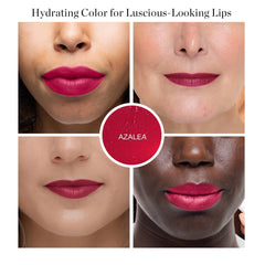 Ogee Lip Oil Azalea swatches reveal buildable color on lips.