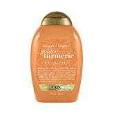 OGX Strength Length Turmeric Shampoo bottle front view highlights sulfate-free cleansing