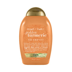 OGX Strength Length Turmeric Shampoo bottle front view highlights sulfate-free cleansing