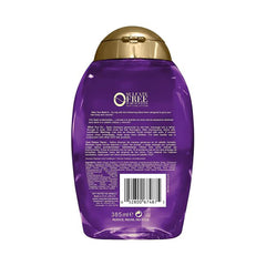OGX Thick & Full conditioner tube illustrating detangling for fuller strands