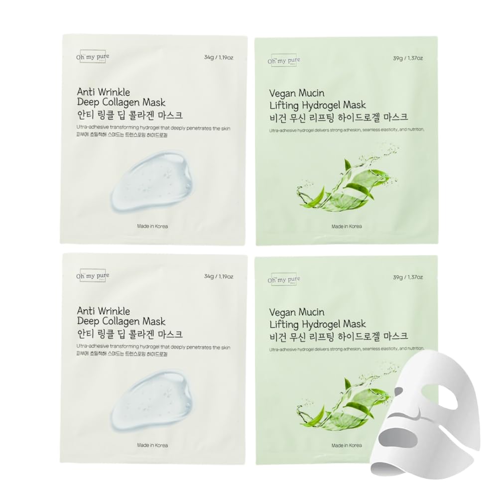 Oh My Pure Korean collagen mask overnight pack showcases hydration and lift potential.