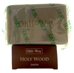 Ohli~Way Palo Santo Soap packaging highlighting calm branding and materials.