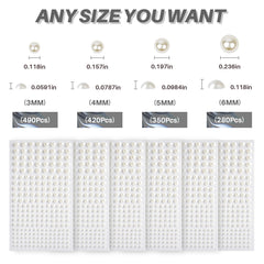 OHLLARTS self-adhesive pearls close-up, ready to apply on skin or hair.