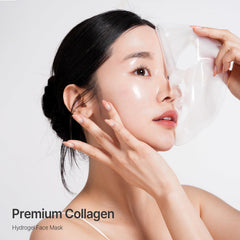 Oh My Pure hydrogel face mask application close-up showing snug second-skin fit.