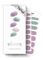 Ohora N Tahiti purple-green nail strips close-up, vibrant fashion-ready design.