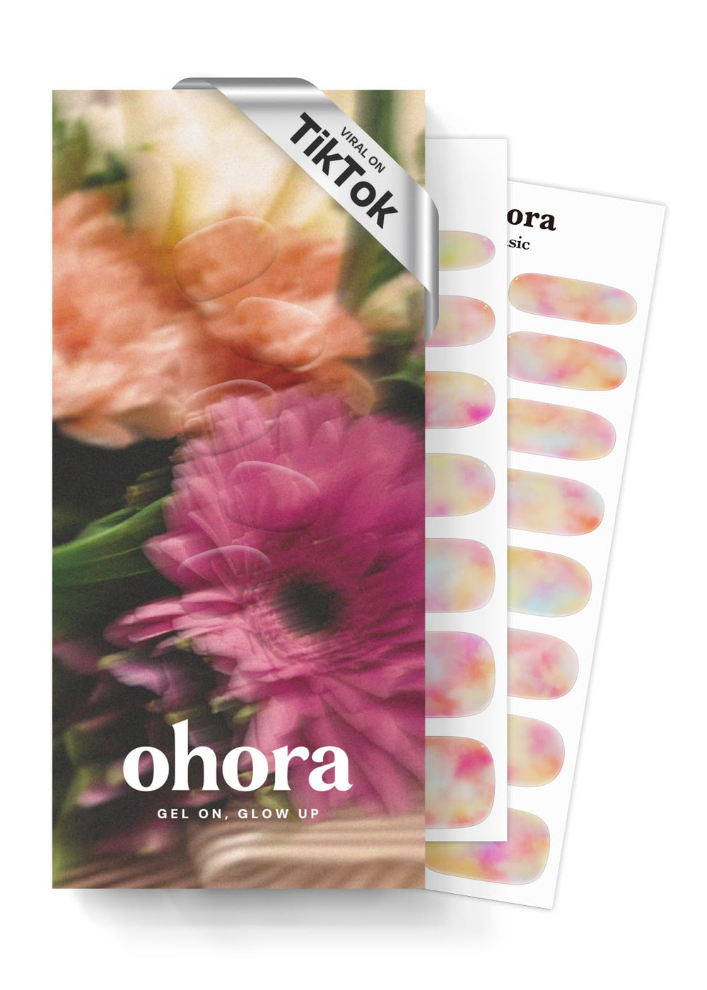 ohora N Floral Fantasy nail strips with rainbow ombre finish for salon-style nails at home