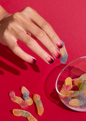 ohora nail wraps close-up shows 30-piece set with accents and solids for versatile looks