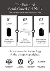 ohora N Bare Plum contents include prep pads, file, and stick