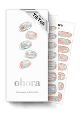 ohora Newtro no.1 white metallic nail strips box for at-home salon quality