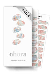 ohora Newtro no.1 white metallic nail strips box for at-home salon quality
