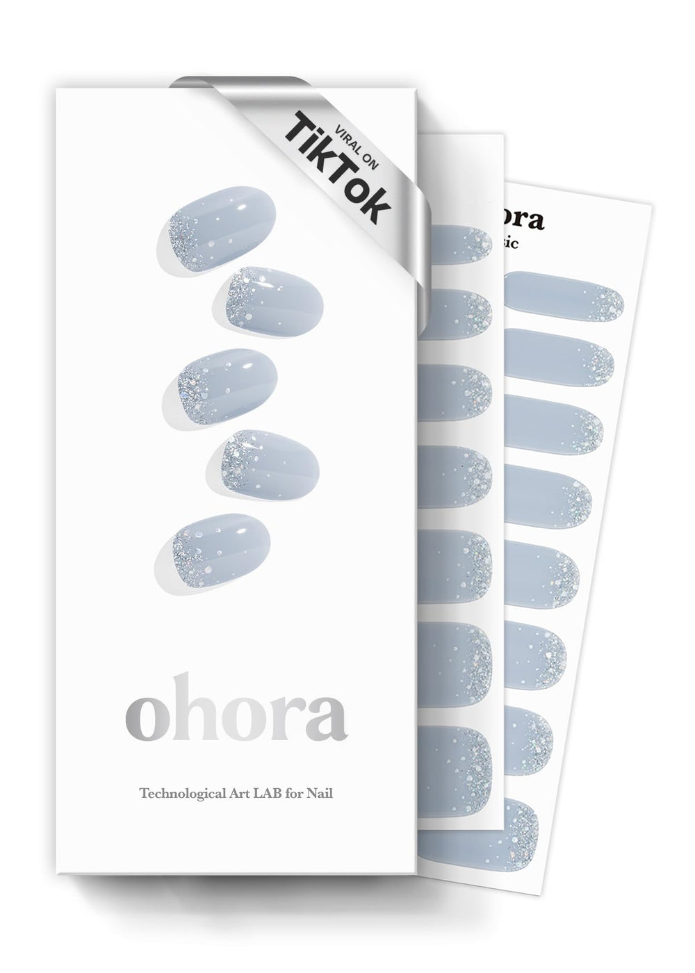 Ohora N Felice blue glitter wraps for quick at‑home salon‑quality nails