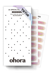 ohora Rainbow Bomb nail strip closeup with vibrant ombre finish and easy application