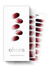 ohora semi-cured gel nail strips in red ombre blood drop for salon-quality nails at home