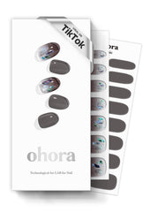 Ohora N Pottery dark ombre gel strips on a sleek box for at-home manicure
