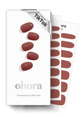 ohora semi-cured nail strips in N Brick brown for a quick at-home salon-quality manicure.