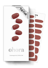 ohora semi-cured nail strips in N Brick brown for a quick at-home salon-quality manicure.