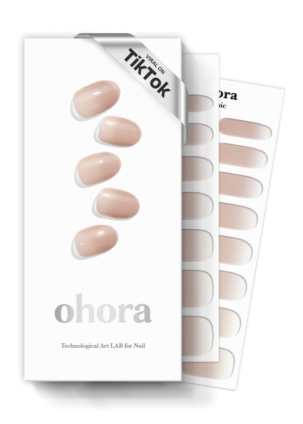 Ohora semi cured nail strips in N Mild Latte box for at‑home manicure