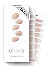 Ohora semi cured nail strips in N Mild Latte box for at‑home manicure