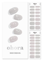 ohora semi cured gel nail strips N Silky Way nude and metallic swatch for at-home salon results