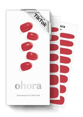 Ohora Semi Cured Gel Nail Strips N Tint Brick in red for a glossy, long-lasting manicure.