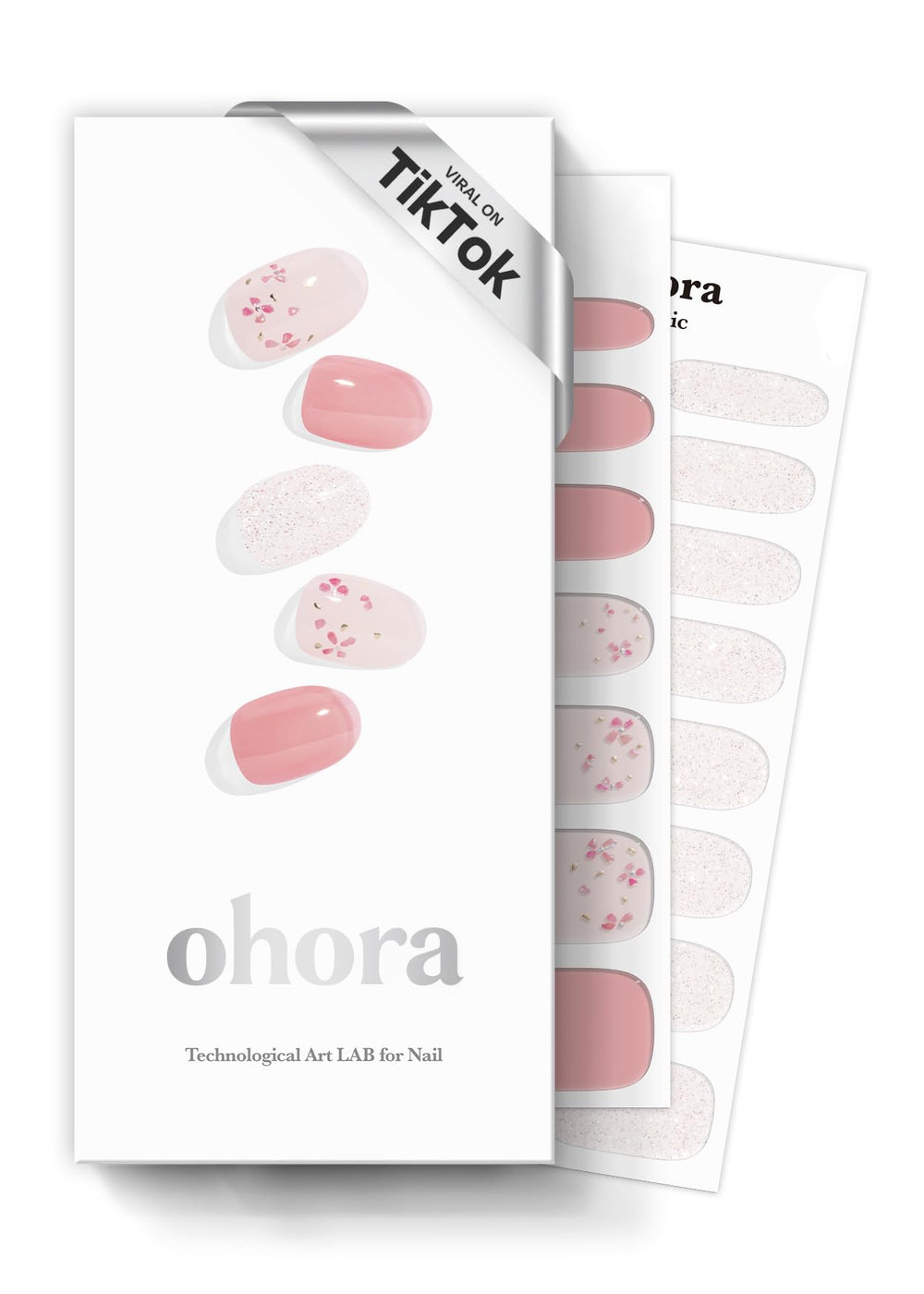 ohora rose diamond pink pattern semi cured strips for a salon-worthy look at home