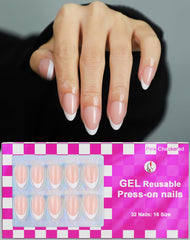 OIFEN French almond gel nails with glossy finish for instant glamour.