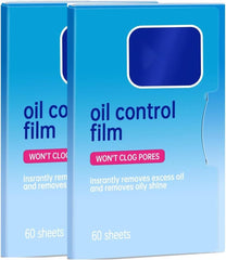 Oil blotting papers face 2pack 120 sheets for portable shine control and makeup-friendly touch-ups.