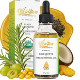 OilnGlow bottle pour for the 9-in-1 serum promoting healthier-looking hair.