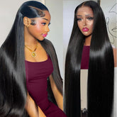 Oiosir 30-inch lace front wig in straight style for natural movement.
