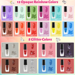 Oisacirg 20-color nail polish bottles inspire colorful nail art.