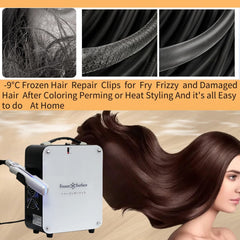 OIYALI Freeze Clip in-use applying cooling to hair sections