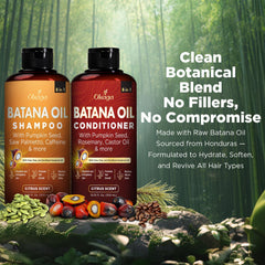 Okaga Batana Oil Conditioner bottle delivering lightweight hydration and easy detangling.
