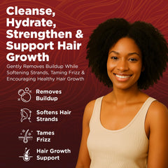 Okaga Batana Oil Conditioner dispense closeup suggesting smooth, even application.