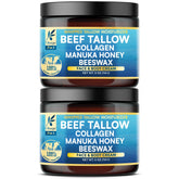 Okaga Beef Tallow Balm jar closeup showing rich hydration for dry skin