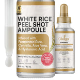 Okaga Rice Peel Shot Ampoule bottle for gentle daily exfoliation and radiant skin.