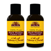 Okay Black Haitian Castor Oil bottle 2-pack ready for use on hair and skin