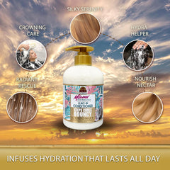 Defined curls enhanced by OKAY Miami South Beach Leave-In Conditioner
