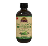 Okay Pure Naturals castor oil bottle for hair care and peppermint aroma