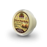 OKAY Shea Butter jar shows pure yellow formula for deep moisturization.