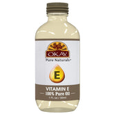 OKAY Vitamin E Oil bottle showing versatile skin and hair care benefits.