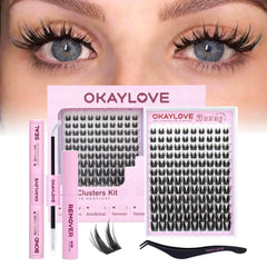 OKAYLOVE Bunny Lash Clusters Kit packaging for easy at-home styling