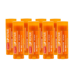 O'Keeffe's Unscented Lip Repair pack eight sticks for all-day moisture.