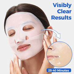 Okela mask application on skin brightening emphasis and firming potential.