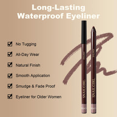 Built-in sharpener on Okerker Plum Gel Eyeliner Pencil keeps the point sharp.