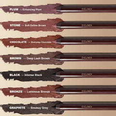 Close-up swatch of Okerker Plum Gel Eyeliner Pencil showing creamy glide-on texture.