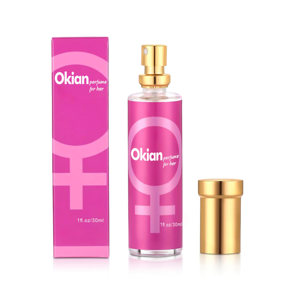Okian pheromones perfume for women bottle front view with sleek design
