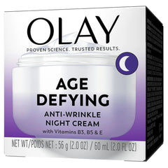 Olay Age Defying night cream label detail highlighting Pro-Retinol