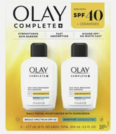Olay Complete Daily Moisturizer SPF 40, front bottle view providing daily hydration.